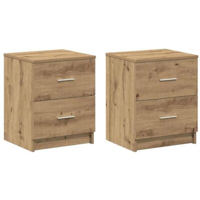 vidaXL Nachttische 2 Stk. mit 2 Schubladen Artisan-Eiche 40x36x50 cm Braun vidaXL Nachttische 2 Stk. mit 2 Schubladen Artisan-Eiche 40x36x50 cm Braun