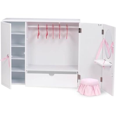 Our Generation Holz-Garderobe 46 cm Puppe Zubehör Schlafzimmer-Schrank-Set Puppenhausmöbel Vorgetäuschtes Spiel Spielzeug für Kinder ab 3 Jahren Our Generation Holz-Garderobe 46 cm Puppe Zubehör Schlafzimmer-Schrank-Set Puppenhausmöbel Vorgetäuschtes Spiel Spielzeug für Kinder ab 3 Jahren