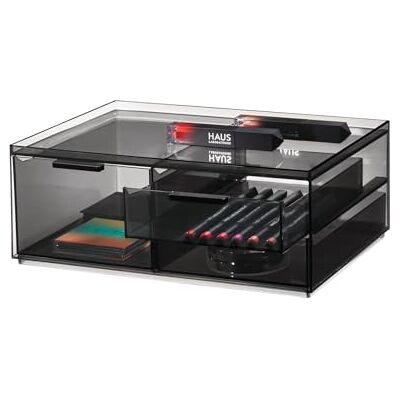 InterDesign iDesign Make-up Organizer, Schmink Aufbewahrung mit 3 Schubladen aus der Signature Series by Sarah Tanno, Mini Kommode mit Schubladen aus Kunststoff für Make-up und Tools, Grau InterDesign iDesign Make-up Organizer, Schmink Aufbewahrung mit 3 Schubladen aus der Signature Series by Sarah Tanno, Mini Kommode mit Schubladen aus Kunststoff für Make-up und Tools, Grau
