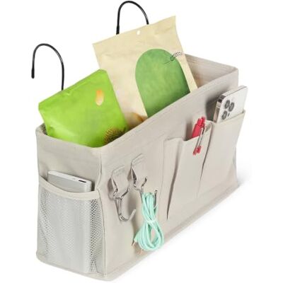 Amazon Hängende Betttasche, Größe M, Leinen, 12 x 37 x 20 cm Amazon Hängende Betttasche, Größe M, Leinen, 12 x 37 x 20 cm