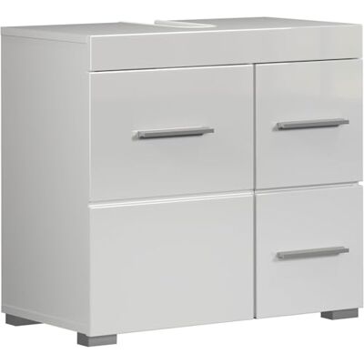 trendteam smart living Waschbeckenunterschrank Amanda Weiß / Weiß Hochglanz · B 60 x H 56 cm B 60 x H 56 x T 34 cm · Vollauszug · feuchtraumgeeignet · 1 Tür, 2 Schubladen, 1 Einlegeboden trendteam smart living Waschbeckenunterschrank Amanda Weiß / Weiß Hochglanz · B 60 x H 56 cm B 60 x H 56 x T 34 cm · Vollauszug · feuchtraumgeeignet · 1 Tür, 2 Schubladen, 1 Einlegeboden