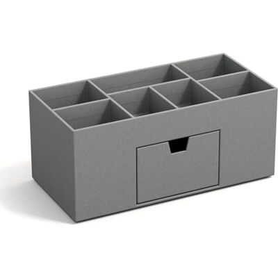 BIGSO BOX OF SWEDEN BIGSO VENDELA Schreibtisch Organizer mit 7 Fächern und Schublade – Ablagebox aus Faserplatte und Papier – Schreibtischset für Büromaterial – grau BIGSO BOX OF SWEDEN BIGSO VENDELA Schreibtisch Organizer mit 7 Fächern und Schublade – Ablagebox aus Faserplatte und Papier – Schreibtischset für Büromaterial – grau