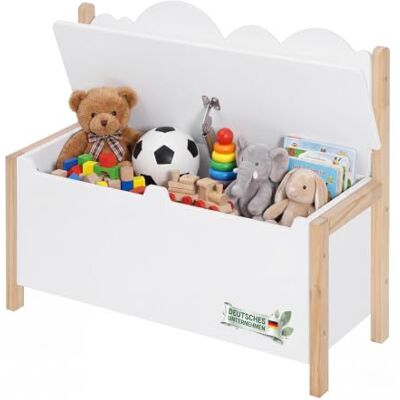 WOLTU Kindersitzbank 2 in 1 mit Stauraum Klappdeckel Spielzeugkiste; Aufbewahrungstruhe; Mit Rückenlehne; Kinderzimmer; Spielzimmer WOLTU Kindersitzbank 2 in 1 mit Stauraum Klappdeckel Spielzeugkiste; Aufbewahrungstruhe; Mit Rückenlehne; Kinderzimmer; Spielzimmer