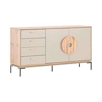 Schildmeyer Looks by Wolfgang Joop Sideboard mit Griffapplikation, Eiche Landhaus mit cremebeige, Holzwerkstoff, 154.6 x 45 x 85.7 cm, 701820 Schildmeyer Looks by Wolfgang Joop Sideboard mit Griffapplikation, Eiche Landhaus mit cremebeige, Holzwerkstoff, 154.6 x 45 x 85.7 cm, 701820