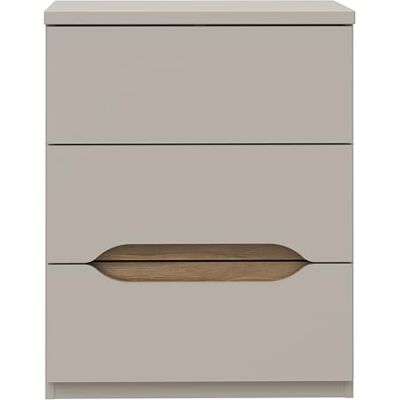 Forte EDWAL Nachttisch 50, moderner Nachtschrank mit abgerundeten Griffmulden, 3 Schubladen, Holzwerkstoff, Kaschmir Beige Holzdekor, 50,4 cm breit x 63,5 cm hoch x 41,5 cm tief Forte EDWAL Nachttisch 50, moderner Nachtschrank mit abgerundeten Griffmulden, 3 Schubladen, Holzwerkstoff, Kaschmir Beige Holzdekor, 50,4 cm breit x 63,5 cm hoch x 41,5 cm tief