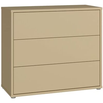Forte Alice Springs Kommode 100, modern-minimalistisch, 3 Schubladen, Wohn-/Schlafzimmer, Holzwerkstoff, Buttergelb, 94,8 cm breit x 83,1 cm hoch x 41,5 cm tief Forte Alice Springs Kommode 100, modern-minimalistisch, 3 Schubladen, Wohn-/Schlafzimmer, Holzwerkstoff, Buttergelb, 94,8 cm breit x 83,1 cm hoch x 41,5 cm tief