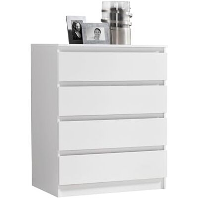 Home Collective Kommode 76cm breit mit 4 Schubladen Kommode weiß schmal Holz Schrank mit Schubladen Sideboard Highboard Anrichte Schlafzimmer Wohnzimmer Flur Büro Organizer Breite 76 cm Höhe 87 cm Home Collective Kommode 76cm breit mit 4 Schubladen Kommode weiß schmal Holz Schrank mit Schubladen Sideboard Highboard Anrichte Schlafzimmer Wohnzimmer Flur Büro Organizer Breite 76 cm Höhe 87 cm