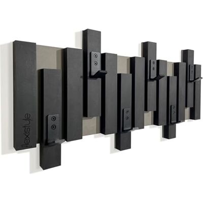 FLEXISTYLE Kleiderhaken Wand Wandgarderobe design Lamellen Flurgarderobe Garderobe Flur Holz MDF design Lamellen paneele Schwarz modern natur Gaderobenpanelle (60cm) FLEXISTYLE Kleiderhaken Wand Wandgarderobe design Lamellen Flurgarderobe Garderobe Flur Holz MDF design Lamellen paneele Schwarz modern natur Gaderobenpanelle (60cm)