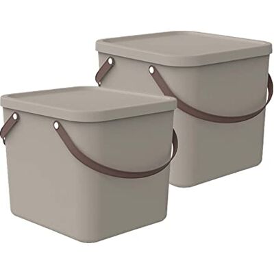 Rotho Albula 2er-Set Aufbewahrungsbox mit Deckel 2 x 40 L stapelbar Beige Aufbewahrungsboxen, sicher verschließbar, mit Henkel, platzsparend stapelbar, pflegeleicht, als Ordnungsboxen aus Kunststoff Rotho Albula 2er-Set Aufbewahrungsbox mit Deckel 2 x 40 L stapelbar Beige Aufbewahrungsboxen, sicher verschließbar, mit Henkel, platzsparend stapelbar, pflegeleicht, als Ordnungsboxen aus Kunststoff