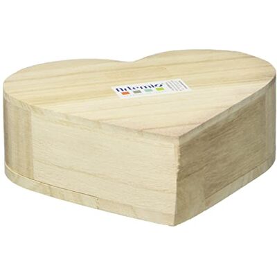 Artemio VIBC15 Holzkiste Herz mit drehbarem Deckel, Beige, 15 x 4 x 13 cm Artemio VIBC15 Holzkiste Herz mit drehbarem Deckel, Beige, 15 x 4 x 13 cm