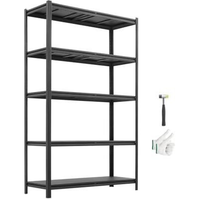 VEVOR Schwerlastregal 1230x465x1962 mm, Belastbar bis 1360,8 kg Stahlgestell mit 5 verstellbaren Ablagen, teilbares Steckregal als Werkbank, Metallregal für Keller, Garage und Werkstatt VEVOR Schwerlastregal 1230x465x1962 mm, Belastbar bis 1360,8 kg Stahlgestell mit 5 verstellbaren Ablagen, teilbares Steckregal als Werkbank, Metallregal für Keller, Garage und Werkstatt