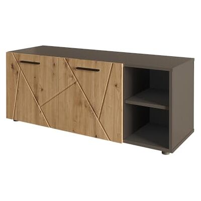 Vicco Schuhschrank Irma, Anthrazit/Artisan, 106 x 43 cm mit 2 Türen, zur Aufbewahrung und Organisation im Eingangsbereich geeignet Vicco Schuhschrank Irma, Anthrazit/Artisan, 106 x 43 cm mit 2 Türen, zur Aufbewahrung und Organisation im Eingangsbereich geeignet