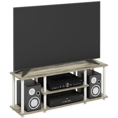 Furinno Turn-N-Tube 3-stufiger werkzeugloser TV-Ständer, Eiche TV-Möbel für Fernseher bis zu 50 Zoll, mit offenen Regalen, Entertainment-Center, TV-Konsole, für Wohn- und Schlafzimmer Furinno Turn-N-Tube 3-stufiger werkzeugloser TV-Ständer, Eiche TV-Möbel für Fernseher bis zu 50 Zoll, mit offenen Regalen, Entertainment-Center, TV-Konsole, für Wohn- und Schlafzimmer