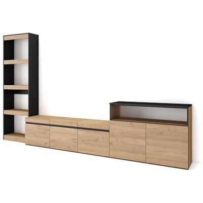 SKRAUT HOME - TV Cabinet - Eiche-Schwarz - TV stand SKRAUT HOME - TV Cabinet - Eiche-Schwarz - TV stand