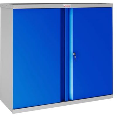 Phoenix SC-Serie SC1010GBK Schreibwarenschrank mit 2 Türen, 1 Regal, Blau mit Schlüsselschloss Phoenix SC-Serie SC1010GBK Schreibwarenschrank mit 2 Türen, 1 Regal, Blau mit Schlüsselschloss