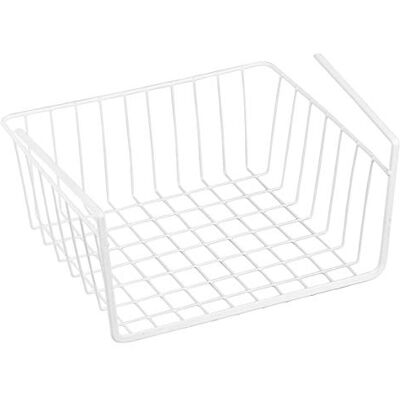 MSV Hängekorb aus Metall 30 x 25,5 x 14 cm Weiß Aufbewahrungs-Korb für Küchenschränke Kleiderschränke Regale Unterbauschrank Unterbau-Regal, Pequeña MSV Hängekorb aus Metall 30 x 25,5 x 14 cm Weiß Aufbewahrungs-Korb für Küchenschränke Kleiderschränke Regale Unterbauschrank Unterbau-Regal, Pequeña