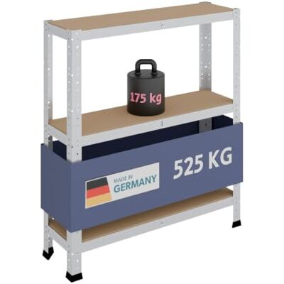 ShelfPlaza HOME 90x80x23 cm - galvanisiertes Metall - 3‑Regale - 175 kg - Aufbewahrungsschrankshelf ShelfPlaza HOME 90x80x23 cm - galvanisiertes Metall - 3‑Regale - 175 kg - Aufbewahrungsschrankshelf