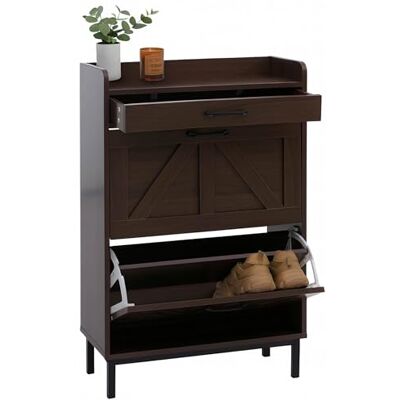 Mendler Schuhkipper HWC-P45, 2 Kippfächer MDF 95x60x24cm Walnuss-Optik Schuhregal, Schuhschrank, Ablage, Schublade Mendler Schuhkipper HWC-P45, 2 Kippfächer MDF 95x60x24cm Walnuss-Optik Schuhregal, Schuhschrank, Ablage, Schublade