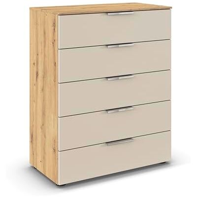 Rauch Möbel Flipp, Kommode für Schlafzimmer, Kinderzimmer, Wohnzimmer, Jugendzimmer, Flur, Garderobe, 5 Schubladen, mit Softclose Funktion, Farbe Eiche Artisan, Holz/Beige, Breite 80 cm Rauch Möbel Flipp, Kommode für Schlafzimmer, Kinderzimmer, Wohnzimmer, Jugendzimmer, Flur, Garderobe, 5 Schubladen, mit Softclose Funktion, Farbe Eiche Artisan, Holz/Beige, Breite 80 cm