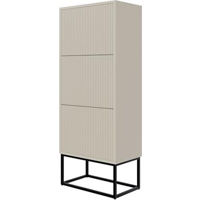 Selsey Schuhschrank Veldio - 3 Türen, 50x30x125cm, Taupe mit schwarzen Füßen Selsey Schuhschrank Veldio - 3 Türen, 50x30x125cm, Taupe mit schwarzen Füßen