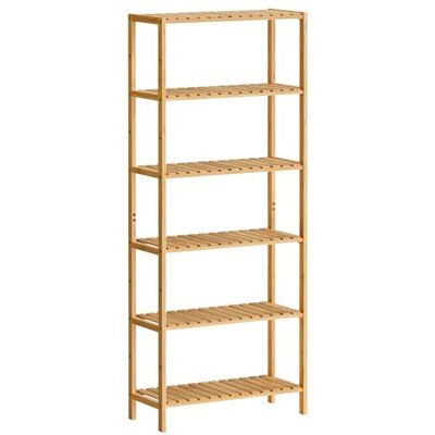 SONGMICS Badezimmerregal, Badregal, Küchenregal, Schuhregal mit 6 Ebenen, Standregal aus Bambus, 26 x 60 x 160,9 cm, für Bad, Wohnzimmer, Flur, Küche, naturbeige BCB036Y01 SONGMICS Badezimmerregal, Badregal, Küchenregal, Schuhregal mit 6 Ebenen, Standregal aus Bambus, 26 x 60 x 160,9 cm, für Bad, Wohnzimmer, Flur, Küche, naturbeige BCB036Y01