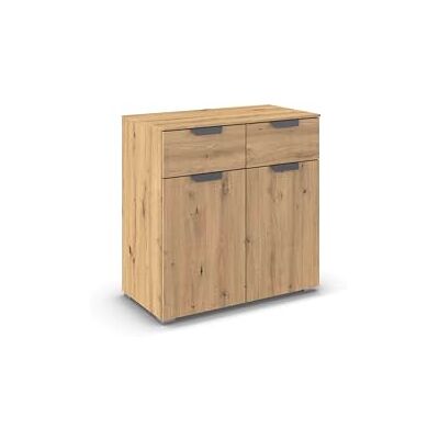 Rauch Möbel Aditio, Kommode für Schlafzimmer, Wohnzimmer, Kinderzimmer, Flur, 2-türig, 2 Schubladen, Soft-Close-Funktion, Sideboard im modernen Look, Farbe Eiche Artisan, Holz, Breite 80 cm Rauch Möbel Aditio, Kommode für Schlafzimmer, Wohnzimmer, Kinderzimmer, Flur, 2-türig, 2 Schubladen, Soft-Close-Funktion, Sideboard im modernen Look, Farbe Eiche Artisan, Holz, Breite 80 cm