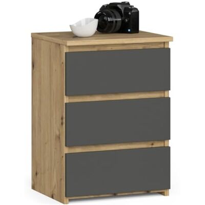 Home Collective Kommode mit 3 Schubladen Kommode Schlafzimmer Flur Wohnzimmer Organizer Kommode mit Schubladen 40 cm breit 57 cm hoch Artisan Eiche-grau Holz Highboard Sideboard Mehrzweckschrank Schrank schmal Home Collective Kommode mit 3 Schubladen Kommode Schlafzimmer Flur Wohnzimmer Organizer Kommode mit Schubladen 40 cm breit 57 cm hoch Artisan Eiche-grau Holz Highboard Sideboard Mehrzweckschrank Schrank schmal