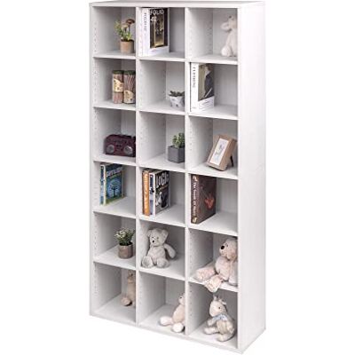 Iris Ohyama , Bücherregal, Aufbewahrungsmöbel, 18 Einlegeböden, Fest & stabil, Vertikale oder horizontale Anordnung, Büro, Wohnzimmer, Schlafzimmer Book Shelf BKS-1890 Eiche weiß Iris Ohyama , Bücherregal, Aufbewahrungsmöbel, 18 Einlegeböden, Fest & stabil, Vertikale oder horizontale Anordnung, Büro, Wohnzimmer, Schlafzimmer Book Shelf BKS-1890 Eiche weiß