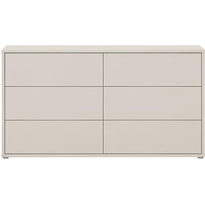 Forte Alice Springs Kommode 150 160, Moderne Kommode mit 3 Schubladen, Schlafzimmer, Wohnzimmer, Holzwerkstoff, Kaschmir Beige, 154,5 cm breit x 83,1 cm hoch x 34,9 cm tief Forte Alice Springs Kommode 150 160, Moderne Kommode mit 3 Schubladen, Schlafzimmer, Wohnzimmer, Holzwerkstoff, Kaschmir Beige, 154,5 cm breit x 83,1 cm hoch x 34,9 cm tief