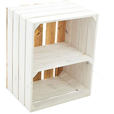 Kistenkolli Altes Land Holzkiste Paula Weiss mit geflammten Boden 50x40x30cm Aufbewahrungsbox Regalkiste Apfelkisten Weinkisten Schuhregal Bücherregal Kleiderschrank (Paula weiß QUER) Kistenkolli Altes Land Holzkiste Paula Weiss mit geflammten Boden 50x40x30cm Aufbewahrungsbox Regalkiste Apfelkisten Weinkisten Schuhregal Bücherregal Kleiderschrank (Paula weiß QUER)