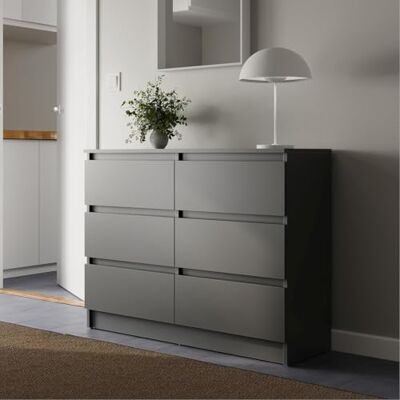 Home Collective Kommode mit 6 Schubladen Kommode anthrazit Holz Schrank mit Schubladen Sideboard Highboard Anrichte Schlafzimmer Wohnzimmer Flur Büro Organizer Breite 95 cm Höhe 78 cm Home Collective Kommode mit 6 Schubladen Kommode anthrazit Holz Schrank mit Schubladen Sideboard Highboard Anrichte Schlafzimmer Wohnzimmer Flur Büro Organizer Breite 95 cm Höhe 78 cm