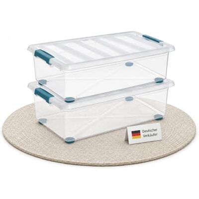 Ondis24 Katla 28l Aufbewahrungsbox Rollbox Unterbettbox Ordnungssystem Aufbewahrungsbehälter mit Deckel (2) Ondis24 Katla 28l Aufbewahrungsbox Rollbox Unterbettbox Ordnungssystem Aufbewahrungsbehälter mit Deckel (2)
