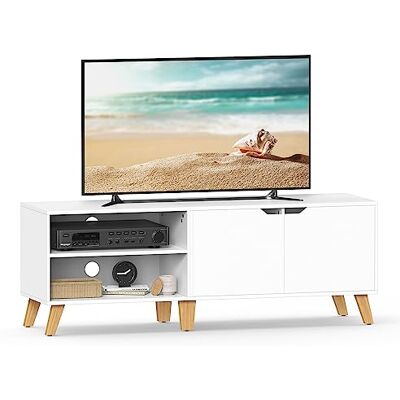 VASAGLE TV-Schrank, 140 cm lang, für Fernseher bis zu 65 Zoll, mit 2 Türen TV-Regal, verstellbare Ablagen, für Wohnzimmer, Esszimmer, Schlafzimmer, Schneeweiss, MIRANTA Kollektion LTV027T46 VASAGLE TV-Schrank, 140 cm lang, für Fernseher bis zu 65 Zoll, mit 2 Türen TV-Regal, verstellbare Ablagen, für Wohnzimmer, Esszimmer, Schlafzimmer, Schneeweiss, MIRANTA Kollektion LTV027T46