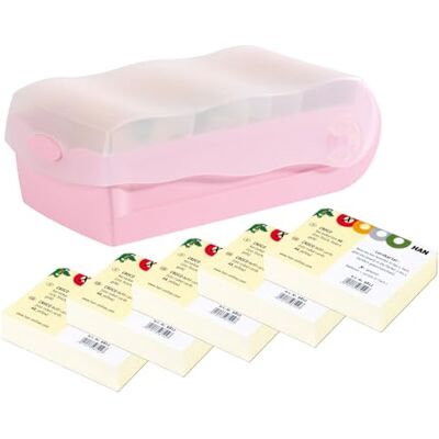 HAN Lernkarteibox CROCO, einfach Vokabeln lernen mit 5-Fächer-Lernsystem, DIN A8 Karteikasten für 500 Karten, inkl. 5 Stützplatten + 500 Lernkarten, Karteibox, Lernbox (Pastellrosa, A8) HAN Lernkarteibox CROCO, einfach Vokabeln lernen mit 5-Fächer-Lernsystem, DIN A8 Karteikasten für 500 Karten, inkl. 5 Stützplatten + 500 Lernkarten, Karteibox, Lernbox (Pastellrosa, A8)