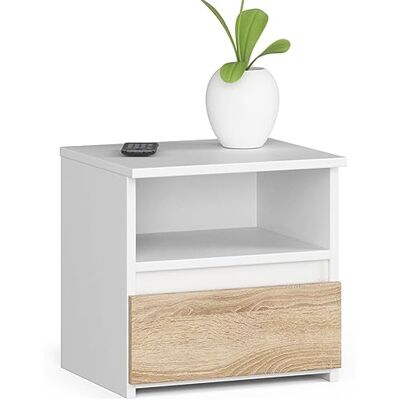 Home Collective Kommode mit 1 Schublade Kommode Schlafzimmer Flur Wohnzimmer Organizer Kommode mit Schubladen 40 cm breit 40 cm hoch weiß-sonoma Holz Highboard Sideboard Mehrzweckschrank Schrank schmal Home Collective Kommode mit 1 Schublade Kommode Schlafzimmer Flur Wohnzimmer Organizer Kommode mit Schubladen 40 cm breit 40 cm hoch weiß-sonoma Holz Highboard Sideboard Mehrzweckschrank Schrank schmal