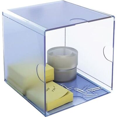 m-office Kali Modularer Organizer, stapelbar, aus transparentem Polystyrol, mit 1 hohlem Fach (Blau Transparent) m-office Kali Modularer Organizer, stapelbar, aus transparentem Polystyrol, mit 1 hohlem Fach (Blau Transparent)