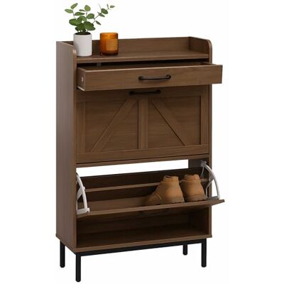 Mendler Schuhkipper HWC-P45, 2 Kippfächer MDF 95x60x24cm braun Schuhregal, Schuhschrank, Ablage, Schublade Mendler Schuhkipper HWC-P45, 2 Kippfächer MDF 95x60x24cm braun Schuhregal, Schuhschrank, Ablage, Schublade