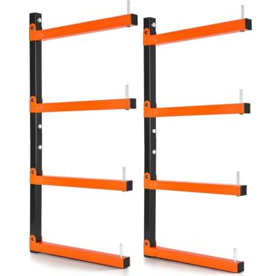 VEVOR 2x Kragarmregal mit 4 Ebenen Faltbares Holzlagerregal 50kg Pro Etage Metallregal zur Wandmontage für Werkstatt Lager Garage & Keller, aus Kohlenstoffstahl, mit Höhenverstellbaren Klapparmen VEVOR 2x Kragarmregal mit 4 Ebenen Faltbares Holzlagerregal 50kg Pro Etage Metallregal zur Wandmontage für Werkstatt Lager Garage & Keller, aus Kohlenstoffstahl, mit Höhenverstellbaren Klapparmen