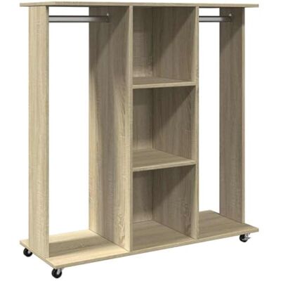 vidaXL Kleiderständer mit Rollen Sonoma-Eiche 102x38x110 cm vidaXL Kleiderständer mit Rollen Sonoma-Eiche 102x38x110 cm