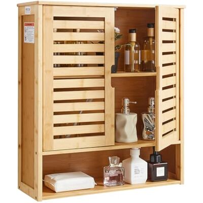 VEVOR Badezimmer Wandschrank Medizinschrank mit 2 Türen & verstellbaren Regalen, Aufbewahrungsschrank über der Toilette zur Wandmontage, Hängeschrank mit offener Trennwand für Küche, Toilette VEVOR Badezimmer Wandschrank Medizinschrank mit 2 Türen & verstellbaren Regalen, Aufbewahrungsschrank über der Toilette zur Wandmontage, Hängeschrank mit offener Trennwand für Küche, Toilette