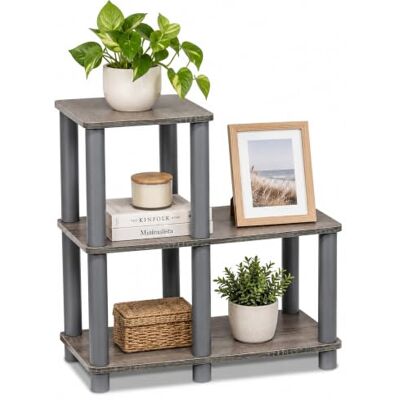 Furinno Turn-N-Tube Akzent Dekoratives Regal, Aufbewahrungsregal, MehrzweckRegal, mit 3 Ebenen, Grau/Grau, 48 (Breite) x 50.5 (Höhe) x 23.9 (Tiefe) cm Furinno Turn-N-Tube Akzent Dekoratives Regal, Aufbewahrungsregal, MehrzweckRegal, mit 3 Ebenen, Grau/Grau, 48 (Breite) x 50.5 (Höhe) x 23.9 (Tiefe) cm