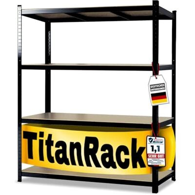 KARAT Schwerlastregal – Weitspannregal Metall, Werkstatt Regal, Regal Werkstatt, Steckregal Lagerregal (TitanRack Big) (Schwarz, 180 x 200 x 60 cm) KARAT Schwerlastregal – Weitspannregal Metall, Werkstatt Regal, Regal Werkstatt, Steckregal Lagerregal (TitanRack Big) (Schwarz, 180 x 200 x 60 cm)