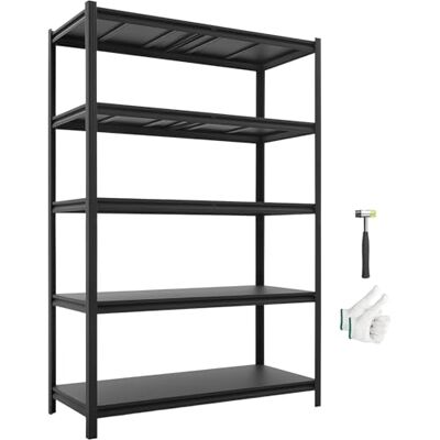 VEVOR Schwerlastregal 1230x522x1813mm, 1360,8kg Belastbares Lagerregal mit Stahlgestell & 5 Verstellbaren Ablagen, Teilbares Steckregal als Werkbank, Flexibles Metallregal für Keller Garage Werkstatt VEVOR Schwerlastregal 1230x522x1813mm, 1360,8kg Belastbares Lagerregal mit Stahlgestell & 5 Verstellbaren Ablagen, Teilbares Steckregal als Werkbank, Flexibles Metallregal für Keller Garage Werkstatt