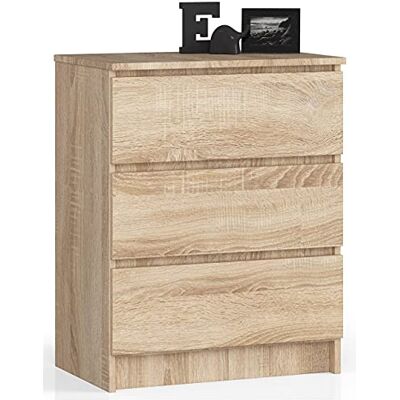 Home Collective Kommode in Sonoma mit 3 geräumigen Schubladen, 60 cm breit, 77 cm hoch Kommode Schlafzimmer Flur Wohnzimmer Organizer mit Schubladen Holz Highboard Sideboard Schrank Home Collective Kommode in Sonoma mit 3 geräumigen Schubladen, 60 cm breit, 77 cm hoch Kommode Schlafzimmer Flur Wohnzimmer Organizer mit Schubladen Holz Highboard Sideboard Schrank