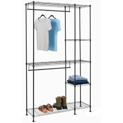 Amazon – Hänge-Aufbewahrungsregal aus Metall mit Ablagefächern, Schwarz, 114 x 36 x 193 cm Amazon – Hänge-Aufbewahrungsregal aus Metall mit Ablagefächern, Schwarz, 114 x 36 x 193 cm