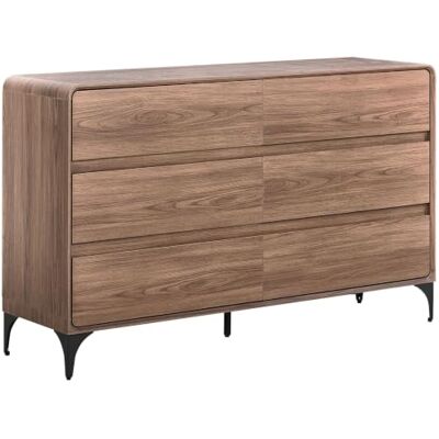 Beliani Kommode Dunkelbraun MDF mit 6 Schubladen Cowell Beliani Kommode Dunkelbraun MDF mit 6 Schubladen Cowell