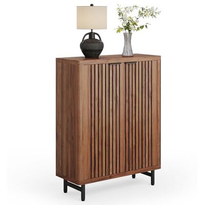 LITTLE TREE Schuhschrank mit 6 Ebenen für bis zu 24 Paar, großer Schuhschrank aus Holz mit verstellbaren Regalen, Retro freistehender Schuh-Organizer für Eingangsbereich, Flur, Braun LITTLE TREE Schuhschrank mit 6 Ebenen für bis zu 24 Paar, großer Schuhschrank aus Holz mit verstellbaren Regalen, Retro freistehender Schuh-Organizer für Eingangsbereich, Flur, Braun