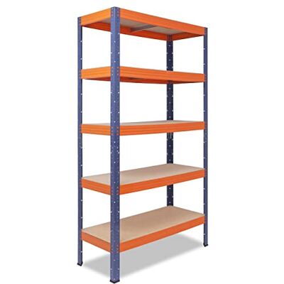 shelfplaza ® 200x100x60cm Profi Schwerlastregal blau-orange/Metallregal mit 5 Böden à 200kg Tragkraft/Kellerregal Metall, Garagenregal, Werkstattregal oder Regal Lagerregal/Steckregal Metall shelfplaza ® 200x100x60cm Profi Schwerlastregal blau-orange/Metallregal mit 5 Böden à 200kg Tragkraft/Kellerregal Metall, Garagenregal, Werkstattregal oder Regal Lagerregal/Steckregal Metall