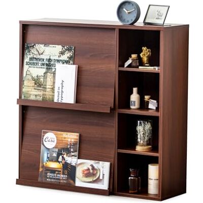 Iris Ohyama , Möbel, Regal, Bücherregal, mit 2 Klapptüren und 4 Fächern, Modular, Büro, Schlafzimmer, Wohnzimmer, Esszimmer Flap Rack FR-F2- Braun Iris Ohyama , Möbel, Regal, Bücherregal, mit 2 Klapptüren und 4 Fächern, Modular, Büro, Schlafzimmer, Wohnzimmer, Esszimmer Flap Rack FR-F2- Braun