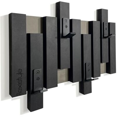 FLEXISTYLE Kleiderhaken Wand Wandgarderobe design Lamellen Flurgarderobe Garderobe Flur Holz MDF design Lamellen paneele Schwarz modern natur Gaderobenpanelle (40cm) FLEXISTYLE Kleiderhaken Wand Wandgarderobe design Lamellen Flurgarderobe Garderobe Flur Holz MDF design Lamellen paneele Schwarz modern natur Gaderobenpanelle (40cm)